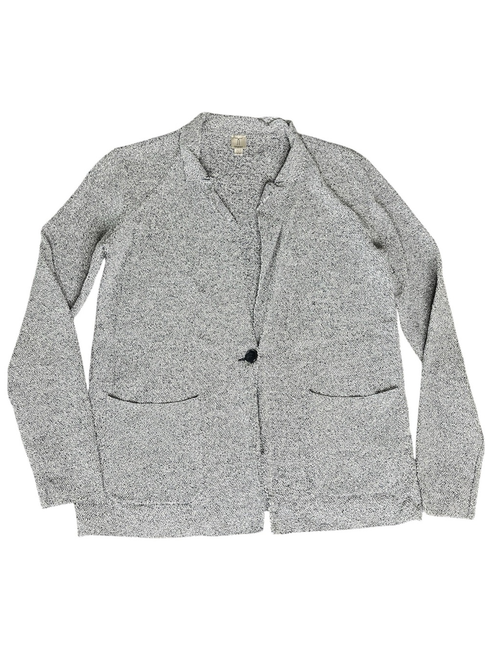 TRISTAN Knit Single Button Blazer Cardigan Sweater Blue Melange Small Utility - Picture 6 of 12